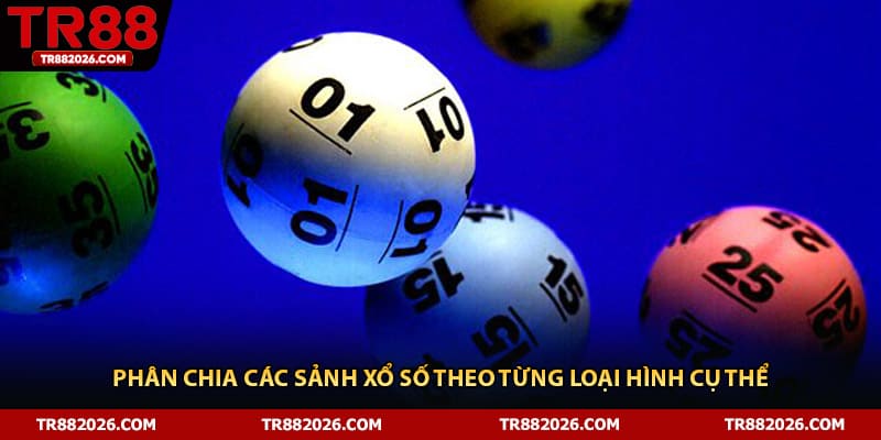 Phân chia các sảnh xổ số theo từng loại hình cụ thể
